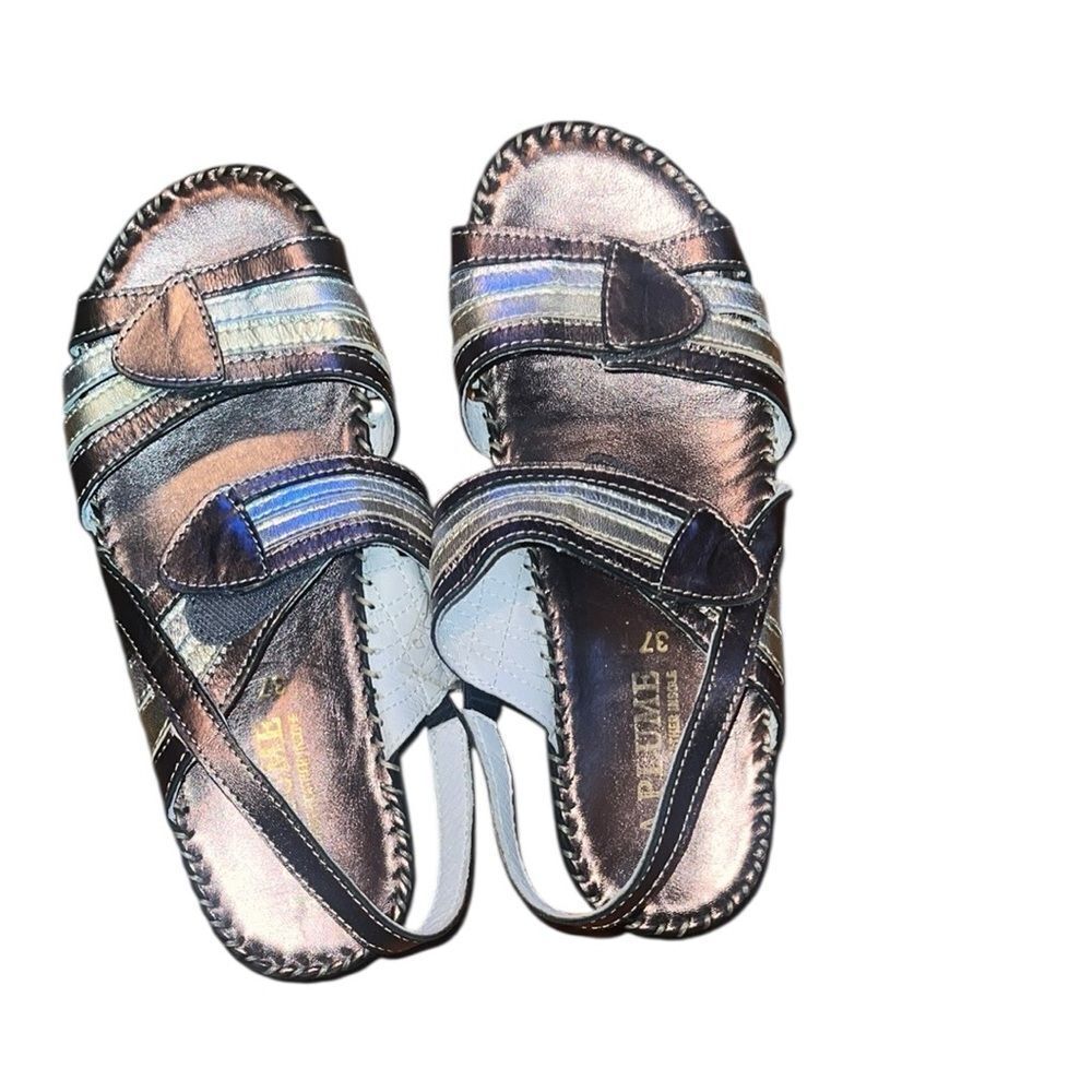 La Plume Metallic Strappy Sandals Size 37